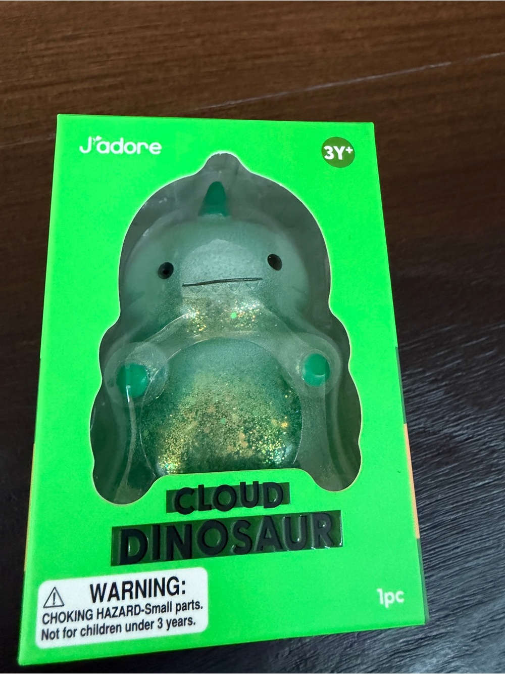 New J'adore Green Cloud Dinosaur Squish Squeeze Glitter Sensory Toy 3+ Squishy